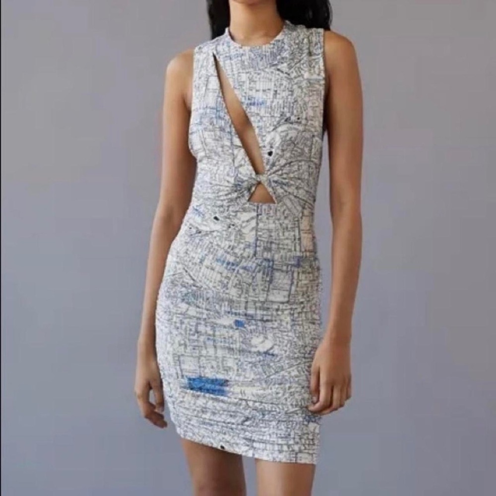 urban outfitters amaya twist-front mini dress